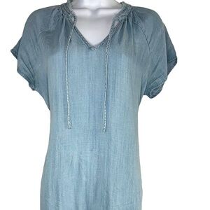 Black Tape | Jean Dress | Ruffle Bottom Detail